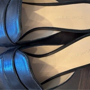 Stuart Weitzman Black Leather D'Orsay Flats